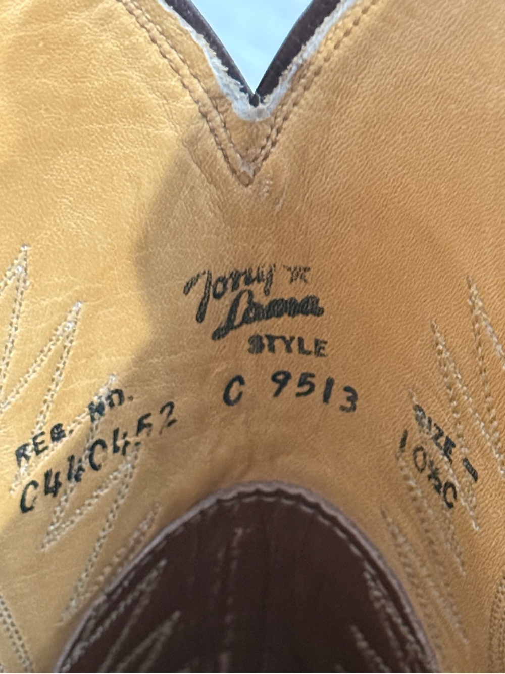 Tony Lama Women’s Vintage Western Cowboy Boots Cognac Brown Leather – Size 10. - Picture 7 of 10